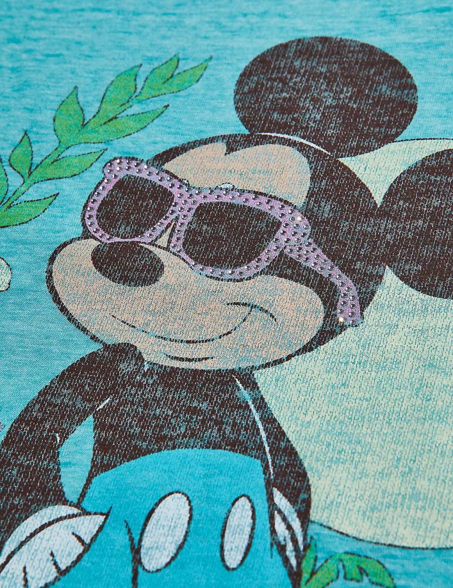 Lane Bryant Rhinestone Mickey Graphic Tee Magliette Donna Verdi | XOA4487UU