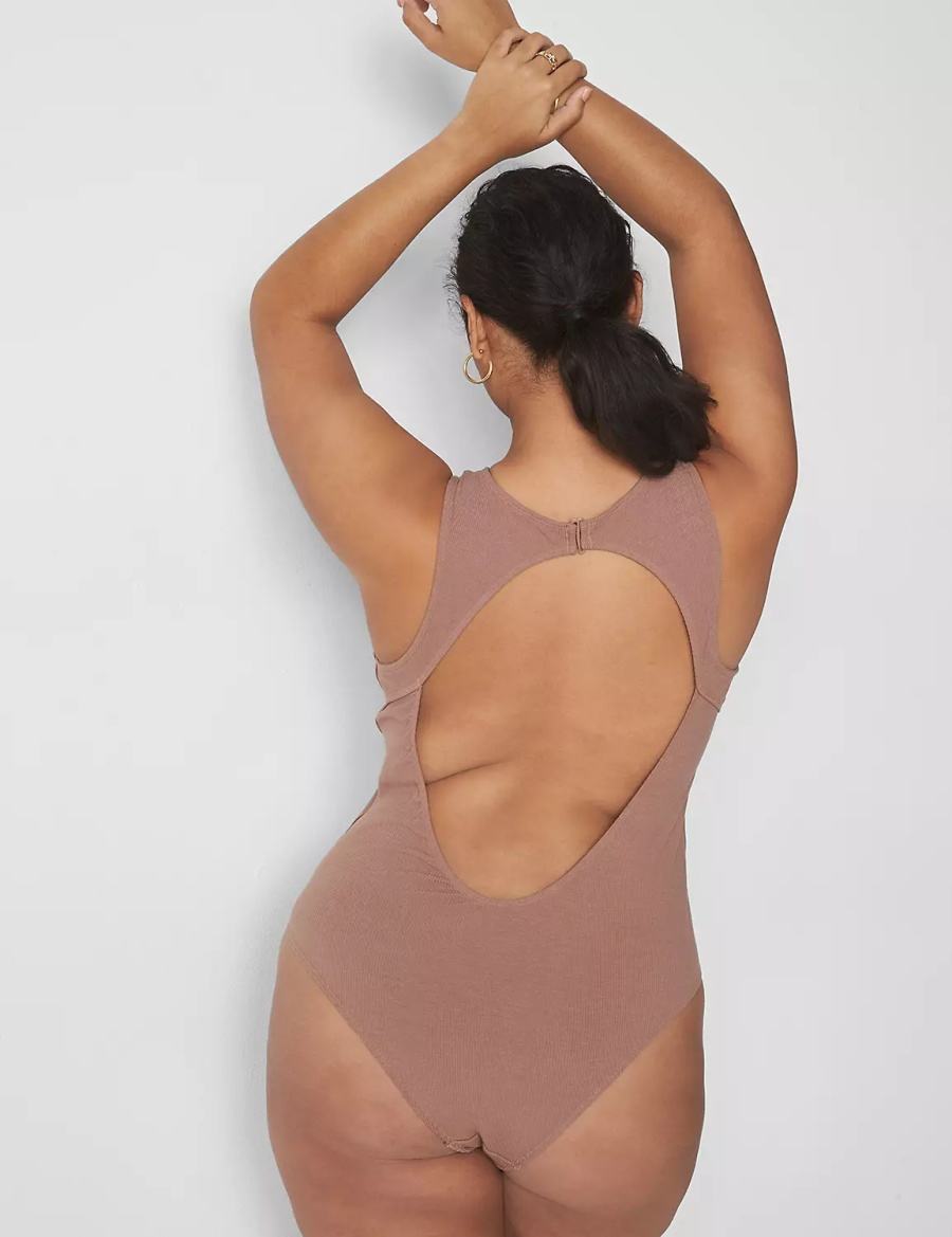 Lane Bryant Rib Open-Back Body Donna Marroni | APO989HO