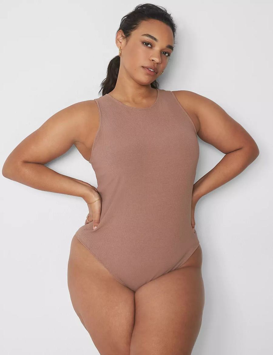 Lane Bryant Rib Open-Back Body Donna Marroni | APO989HO