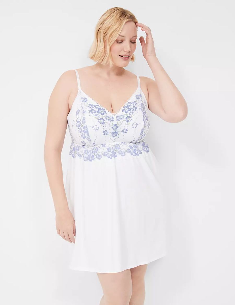 Lane Bryant Romance Lace Chemise Vestito Donna Bianche | NIF9327QE