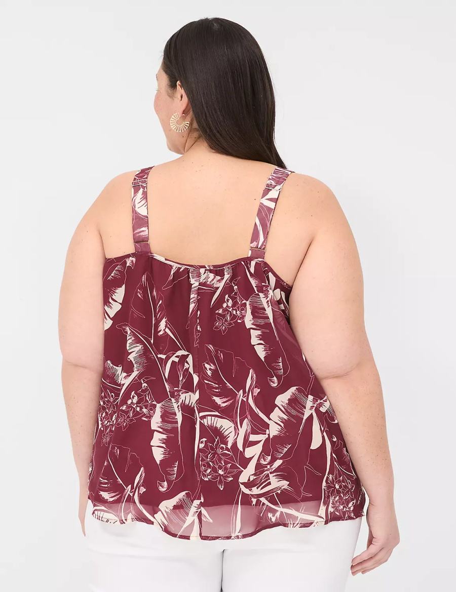 Lane Bryant Scoop-Neck Cami Canotta Donna Bordeaux | MWV2916PJ