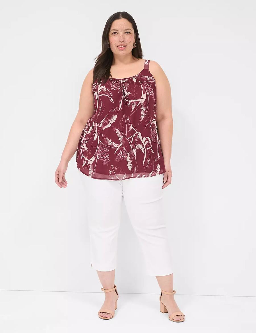 Lane Bryant Scoop-Neck Cami Canotta Donna Bordeaux | MWV2916PJ