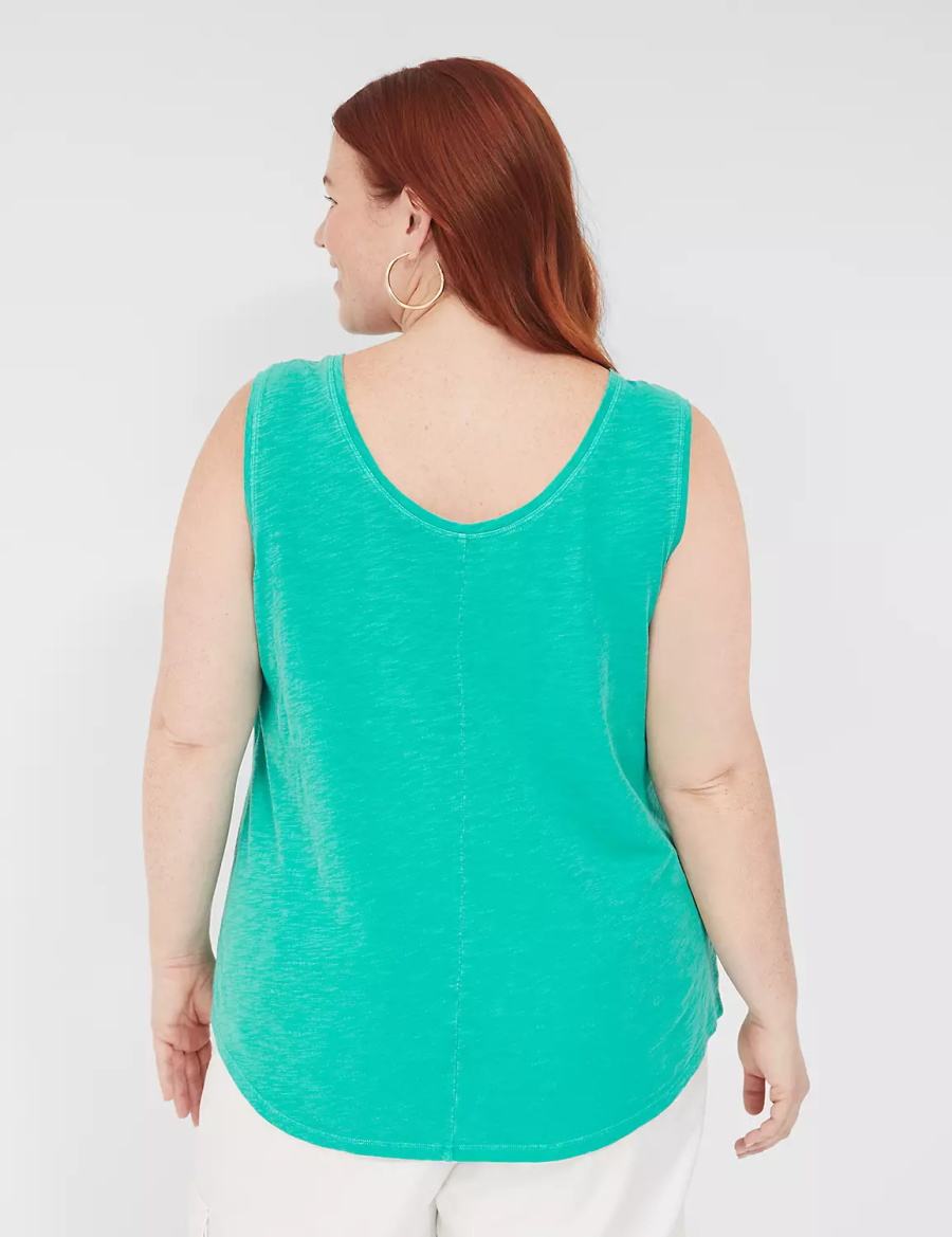 Lane Bryant Scoop-Neck Canotta Donna Verde Acqua | BUO212WF