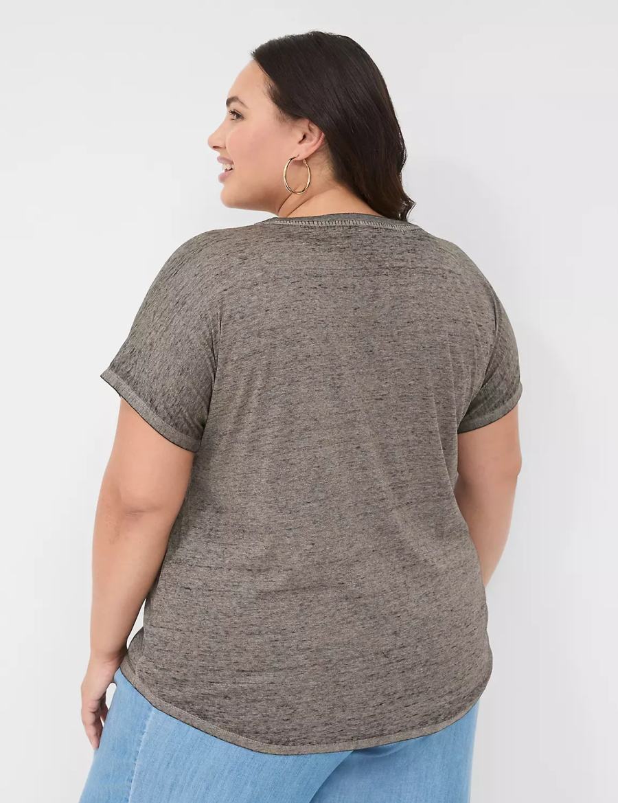 Lane Bryant Scoop-Neck Mickey Graphic Tee Magliette Donna Grigie | JFT5658QZ