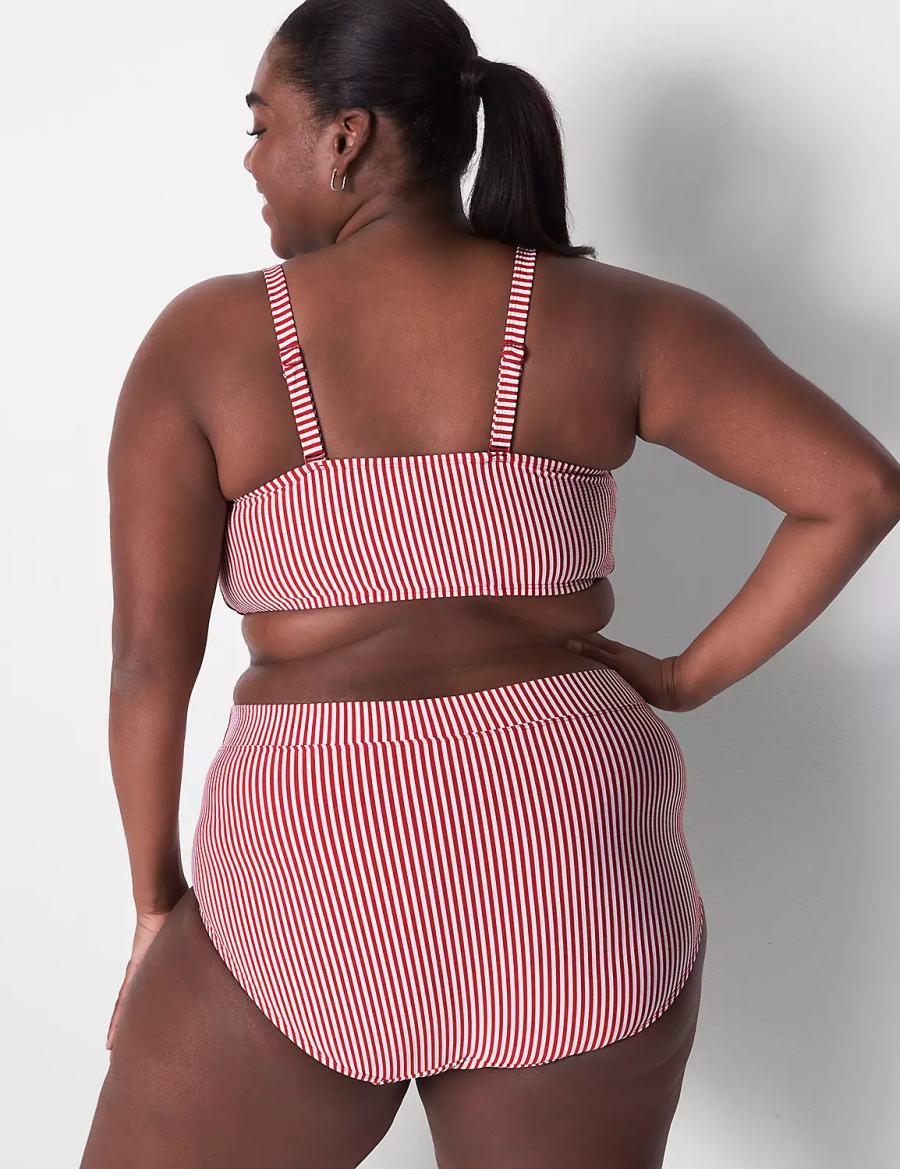 Lane Bryant Seersucker Swim Slip Donna Rosa | YHW2726SJ