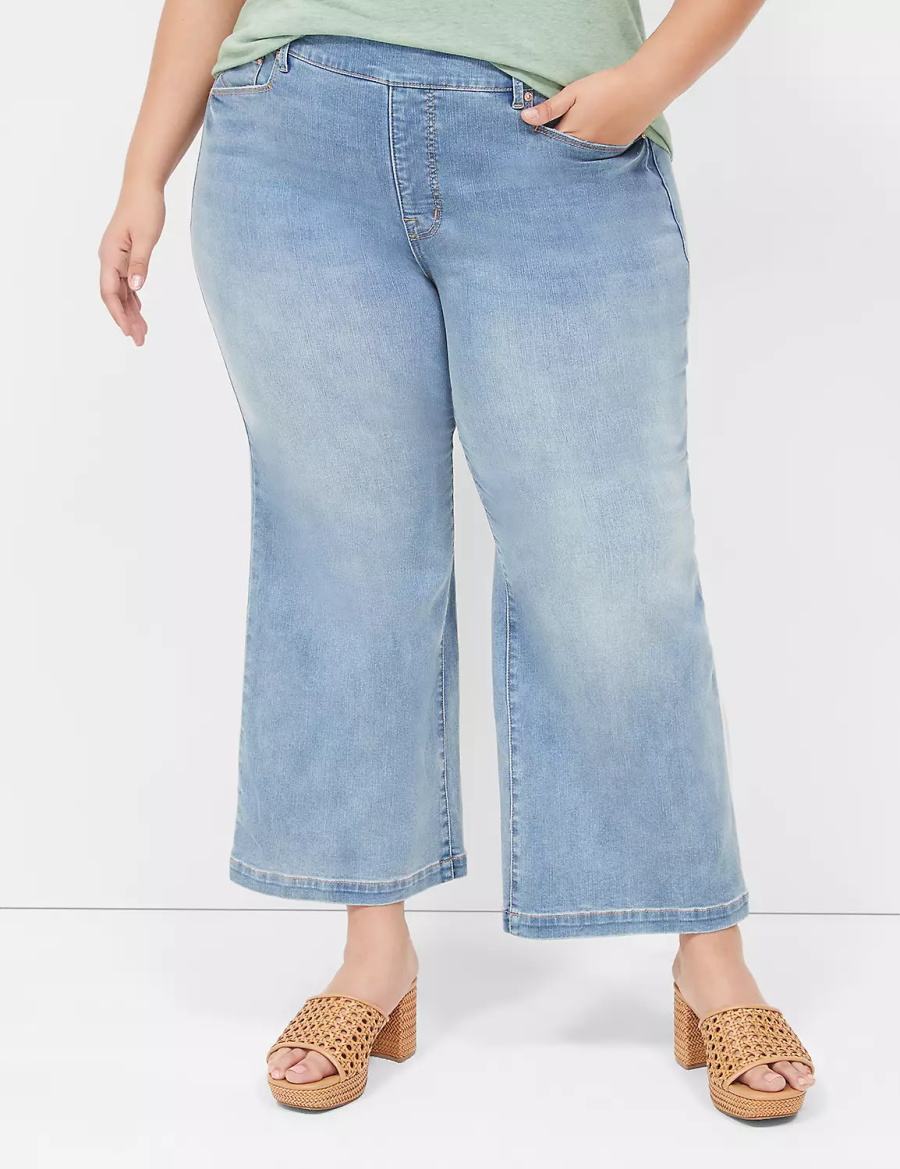 Lane Bryant Seven7 Pull-On Weekender Cropped Jeans Donna Blu | PDH2853QB