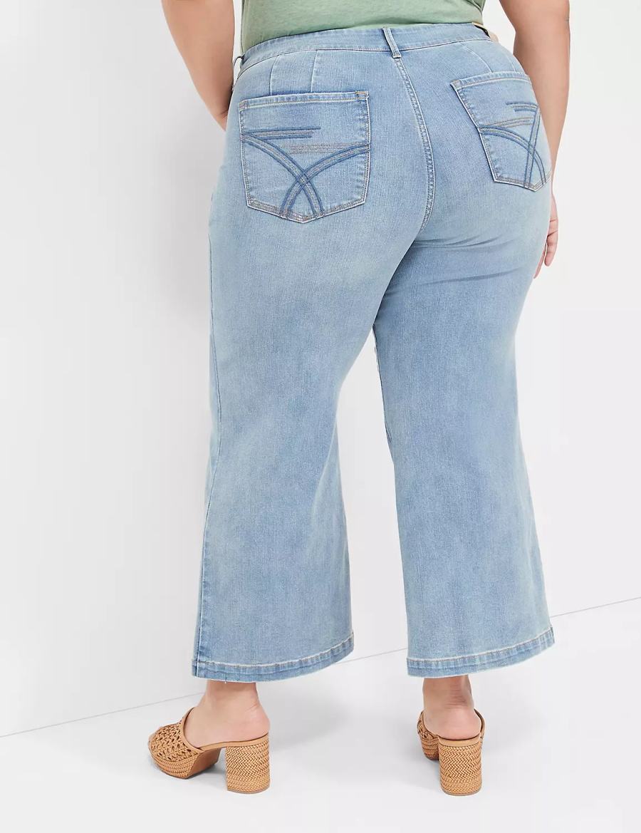 Lane Bryant Seven7 Pull-On Weekender Cropped Jeans Donna Blu | PDH2853QB