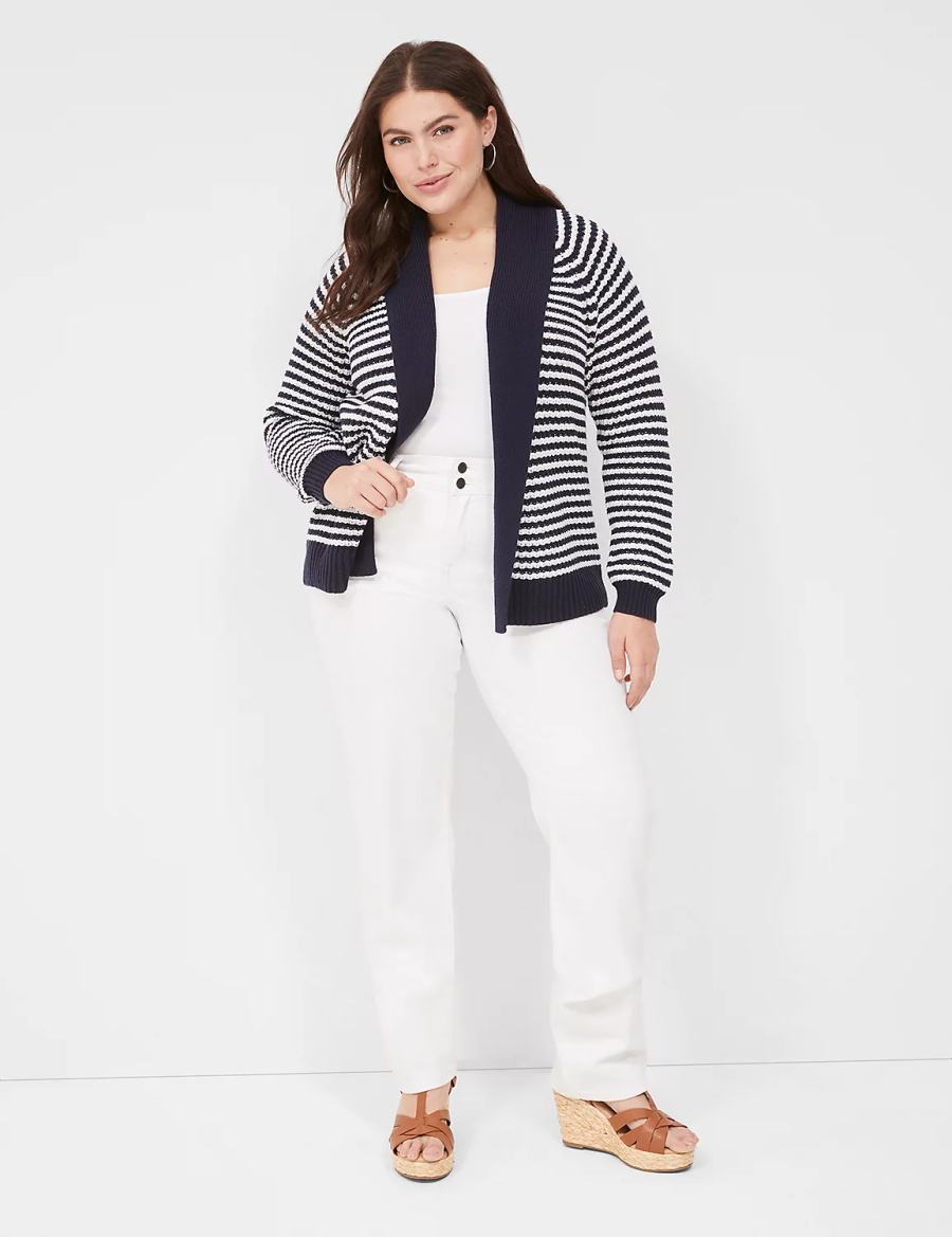 Lane Bryant Shawl Collar Cardigan Donna Blu Marino | OZP5284MB