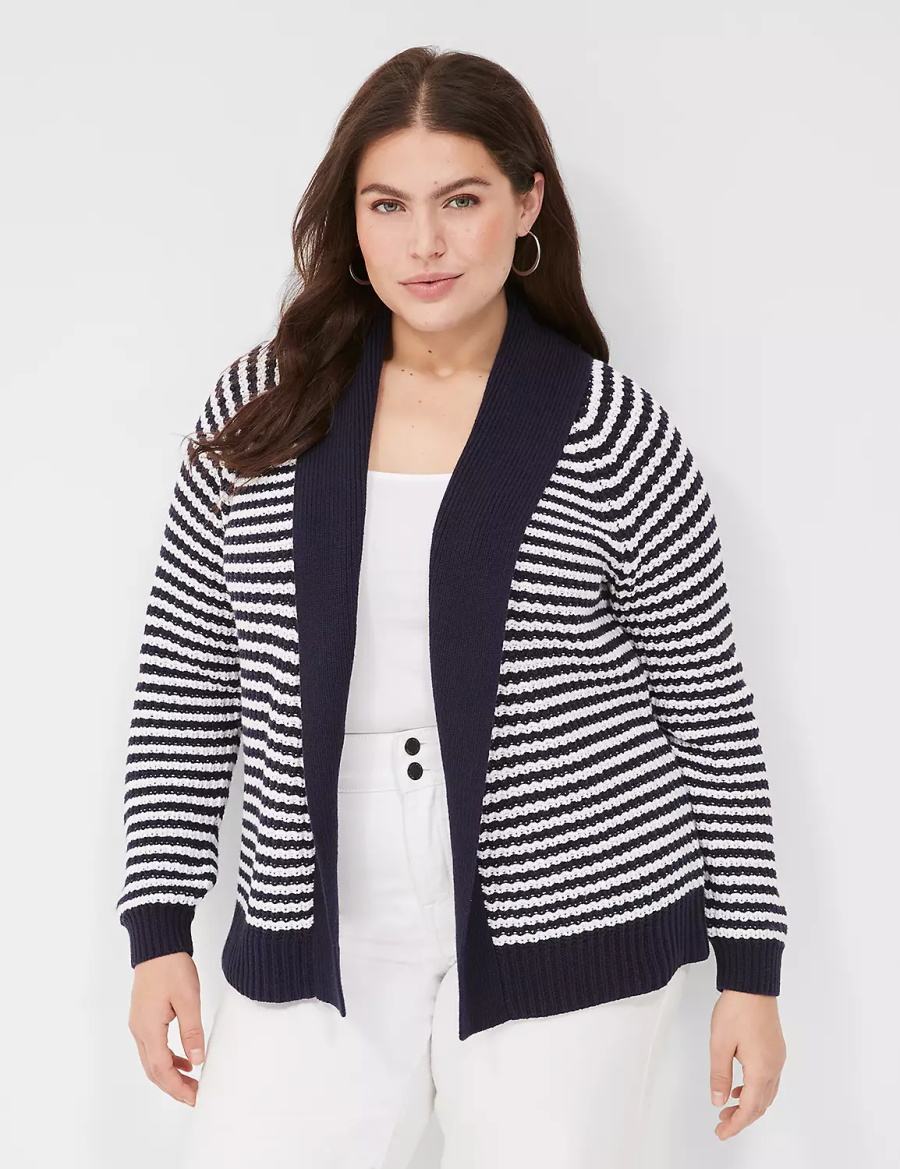 Lane Bryant Shawl Collar Cardigan Donna Blu Marino | OZP5284MB