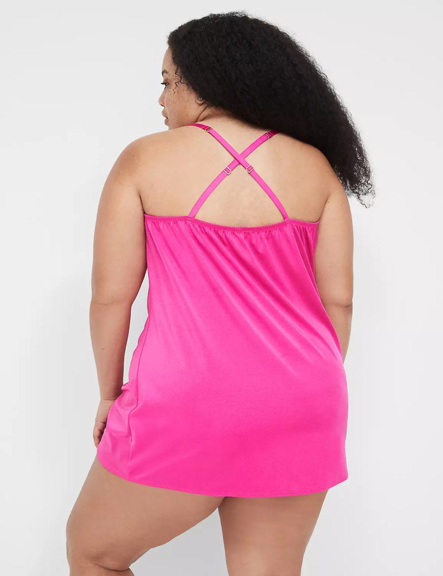 Lane Bryant Shimmer Cowlneck Slip Vestito Donna Fucsia Scuro | VFE1950JC