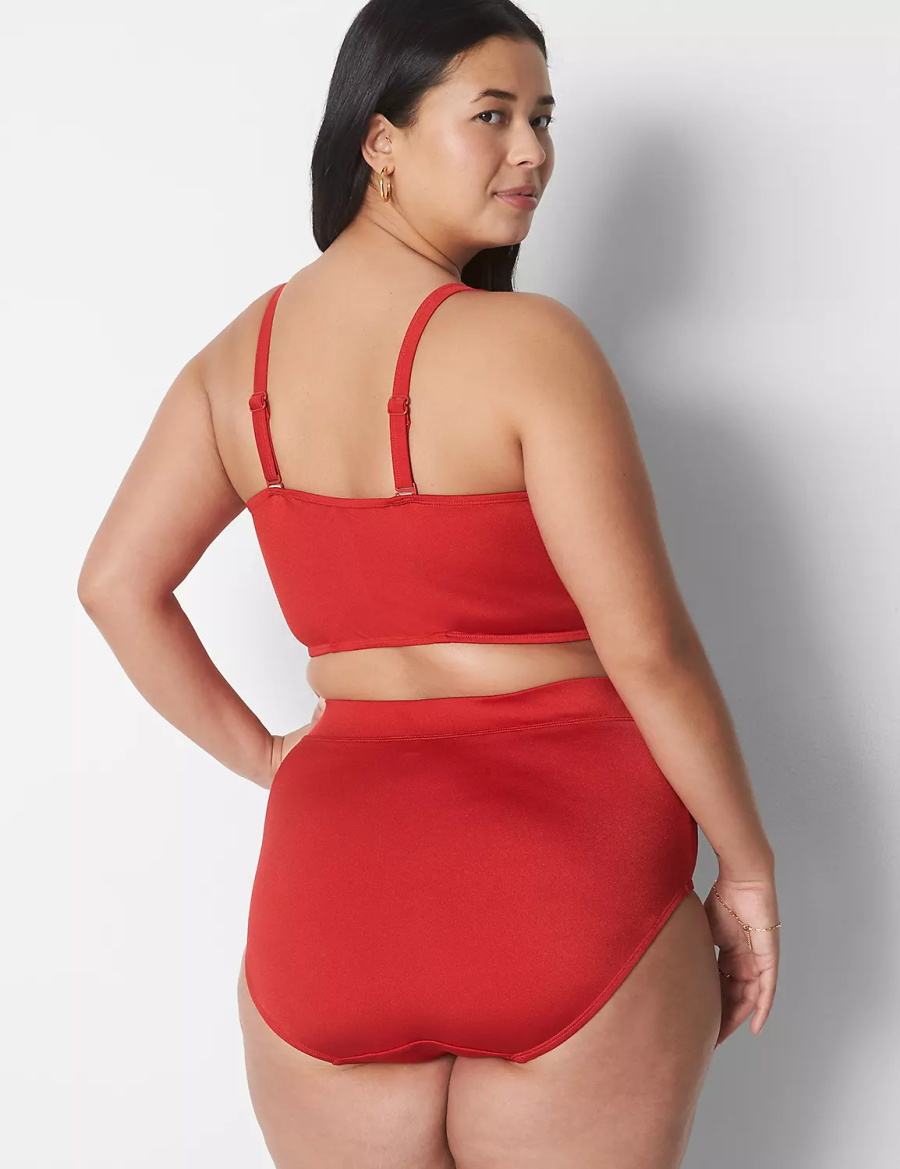 Lane Bryant Shimmer Swim Slip Donna Rosse | PAB38100OG