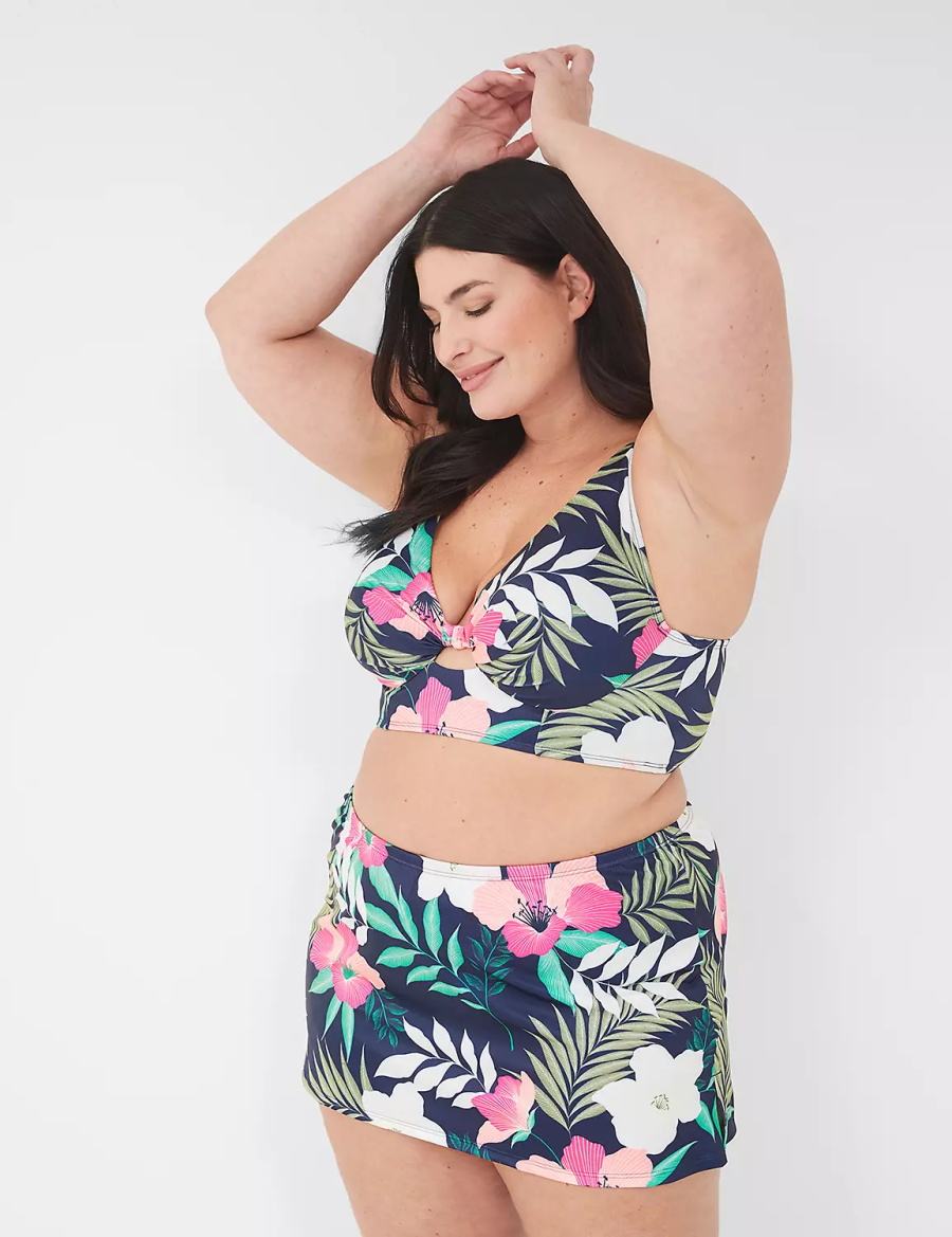 Lane Bryant Side Slit Swim Gonne Donna Blu Marino | BJI2730BN