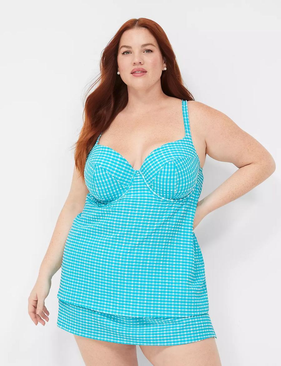 Lane Bryant Side Slit Swim Gonne Donna Blu Bianche | WAV1851DY