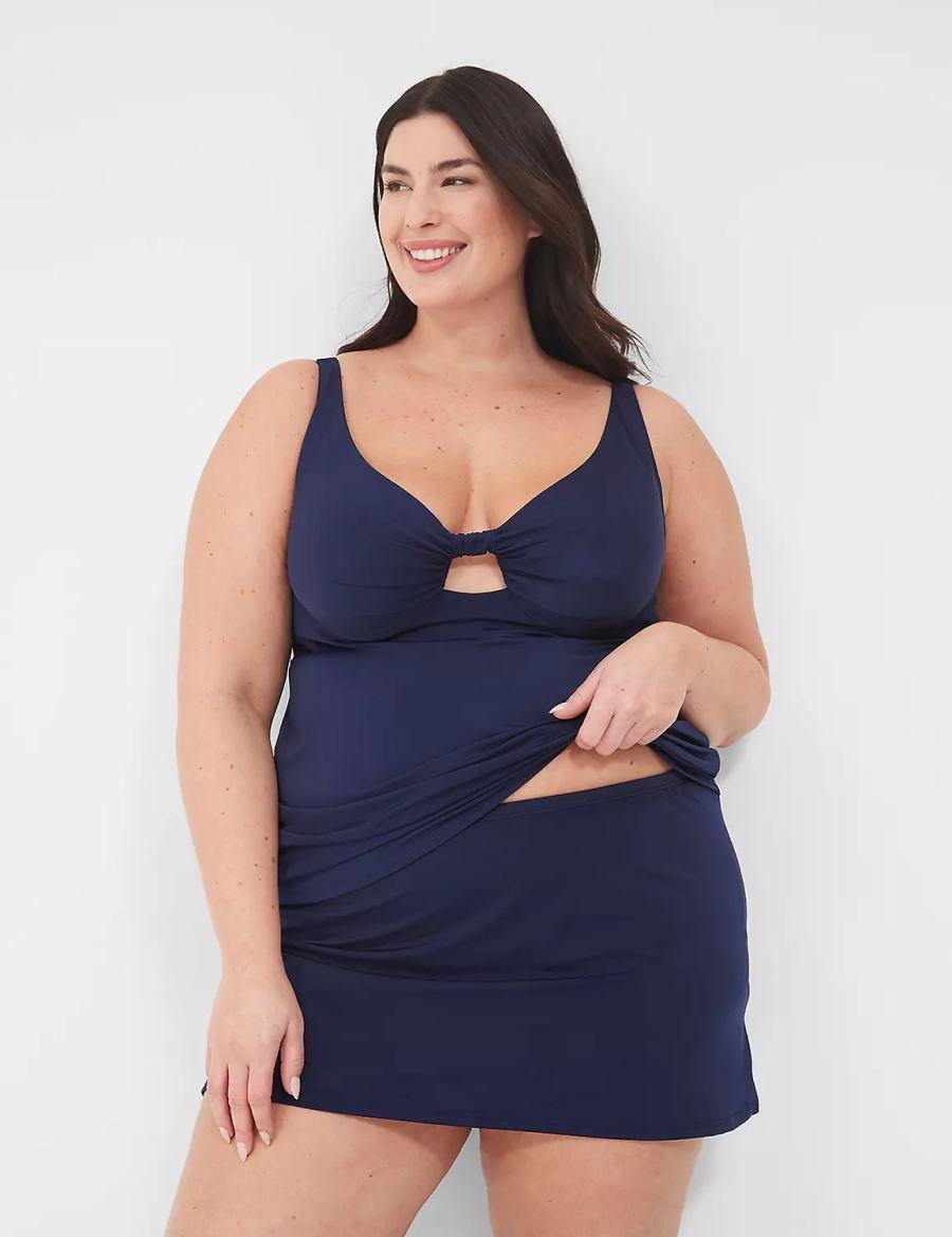 Lane Bryant Side Slit Swim Gonne Donna Blu | JXS3629MT