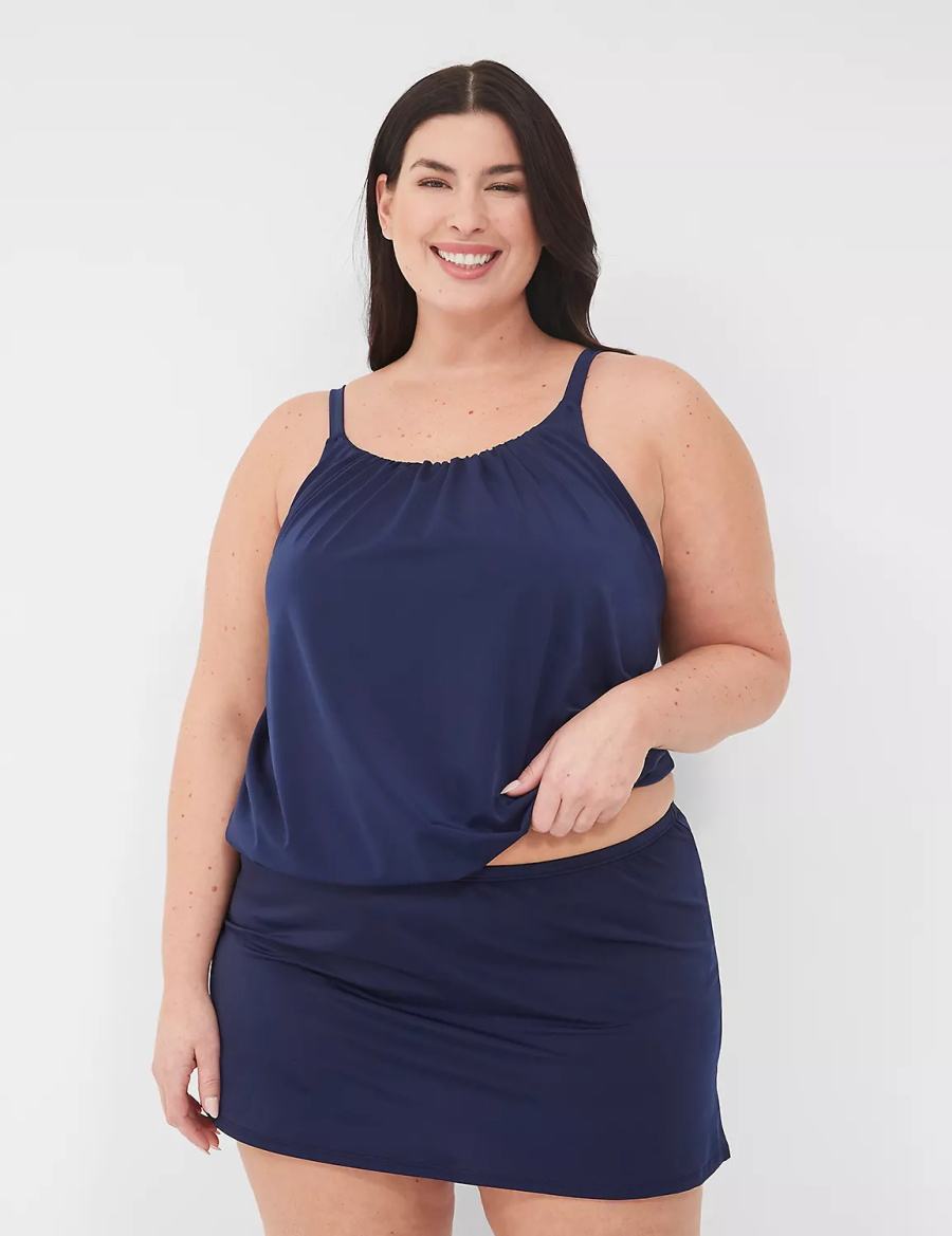 Lane Bryant Side Slit Swim Gonne Donna Blu | JXS3629MT