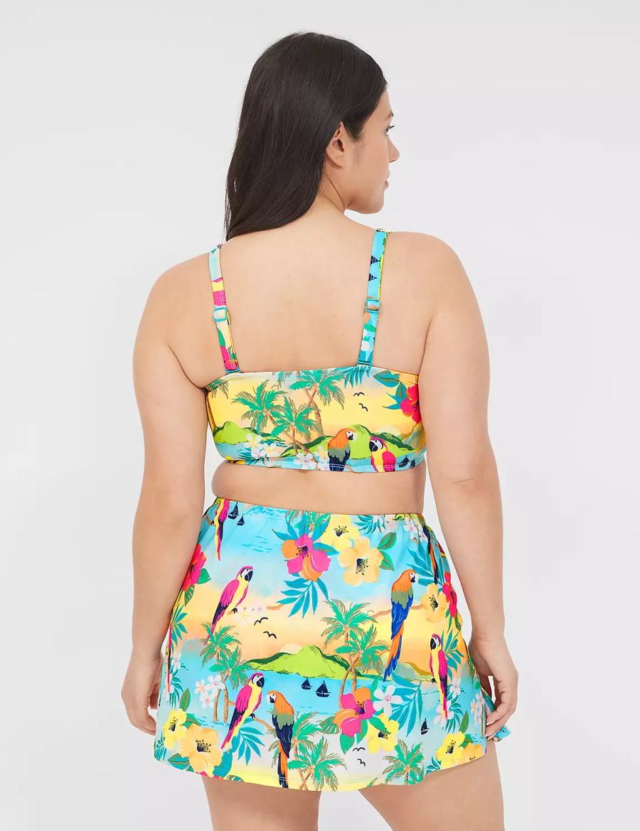 Lane Bryant Side Slit Swim Gonne Donna Gialle Colorate | EBN6020GR