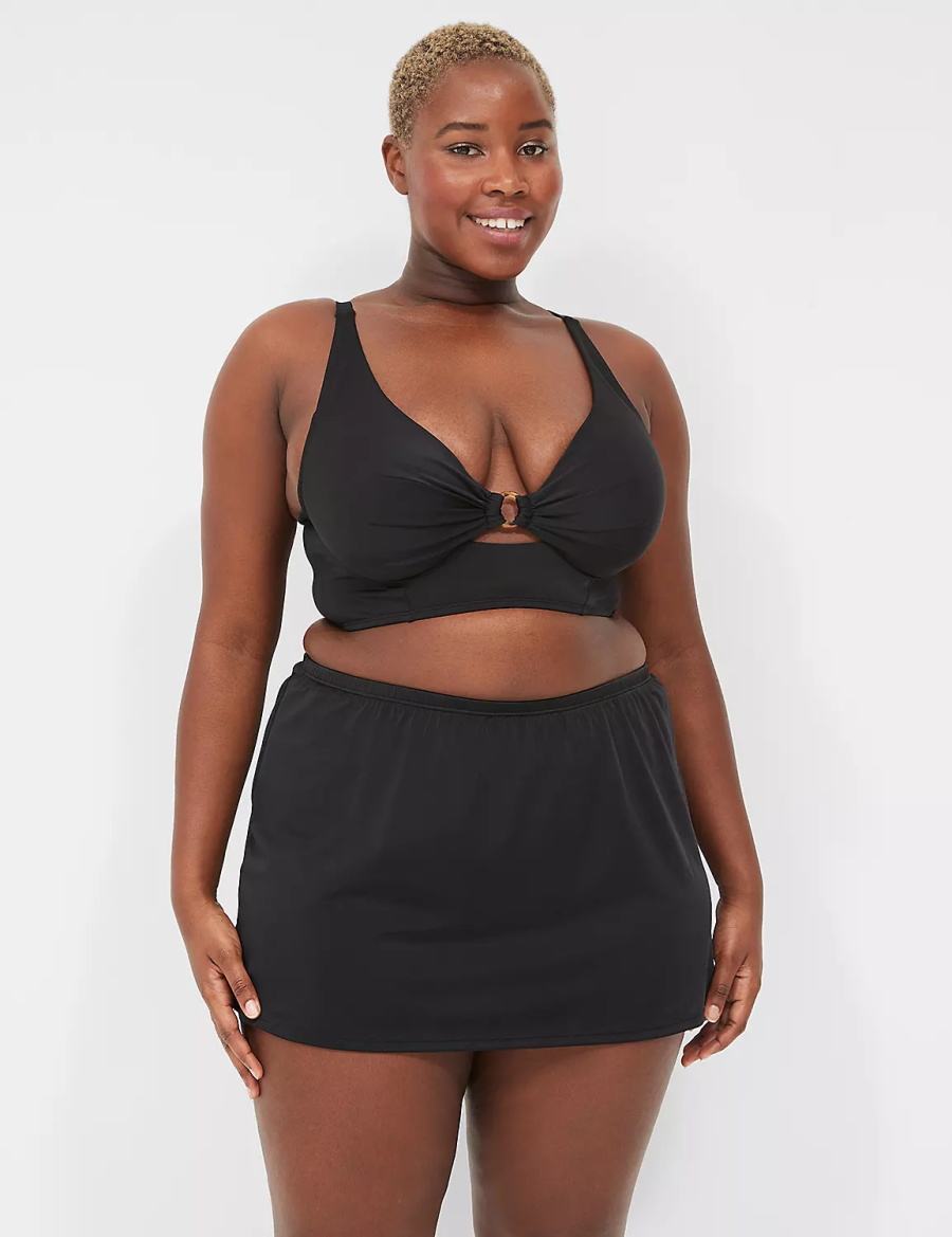 Lane Bryant Side Slit Swim Gonne Donna Nere | DOD9775UT