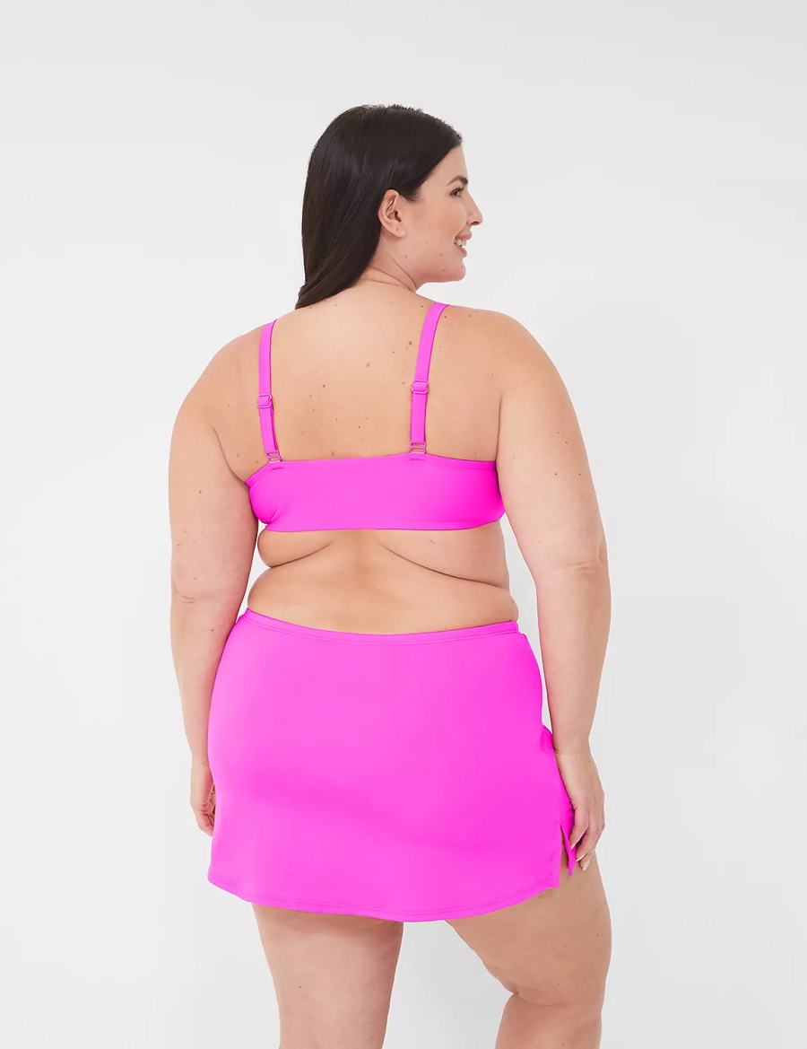 Lane Bryant Side Slit Swim Gonne Donna Rosa | MEW9621WD