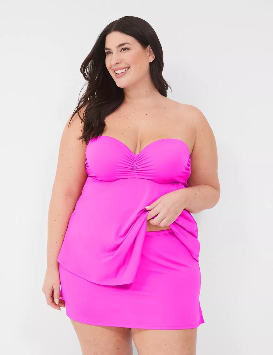 Lane Bryant Side Slit Swim Gonne Donna Rosa | MEW9621WD