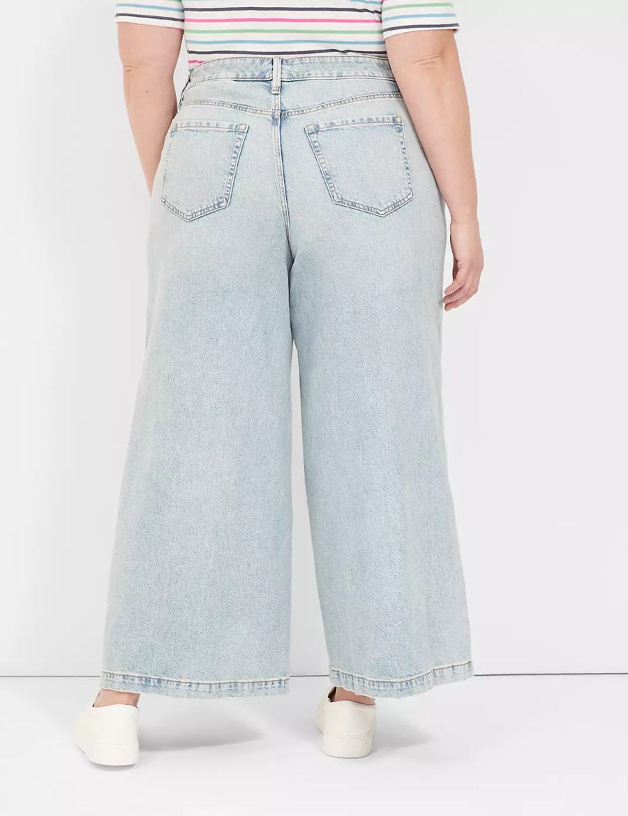 Lane Bryant Signature Fit High-Rise Ultra Wide Leg Jeans Donna Blu Chiaro | SAU216TP