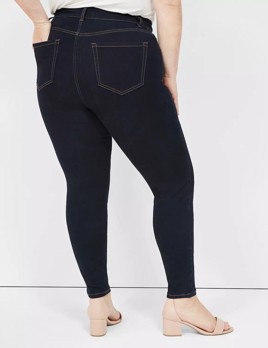 Lane Bryant Signature Fit Sateen Skinny Jeans Donna Blu Scuro | AYZ660RG