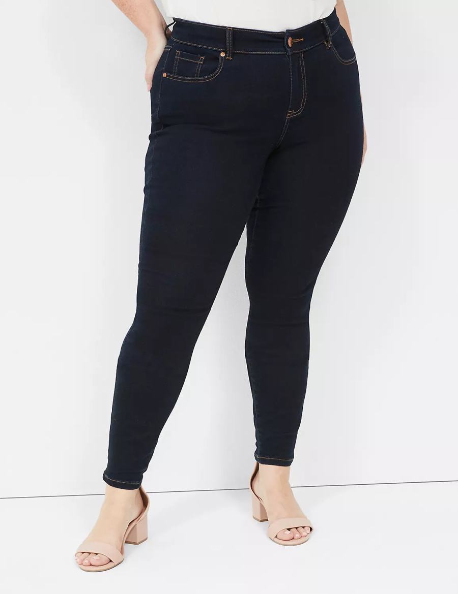 Lane Bryant Signature Fit Sateen Skinny Jeans Donna Blu Scuro | AYZ660RG