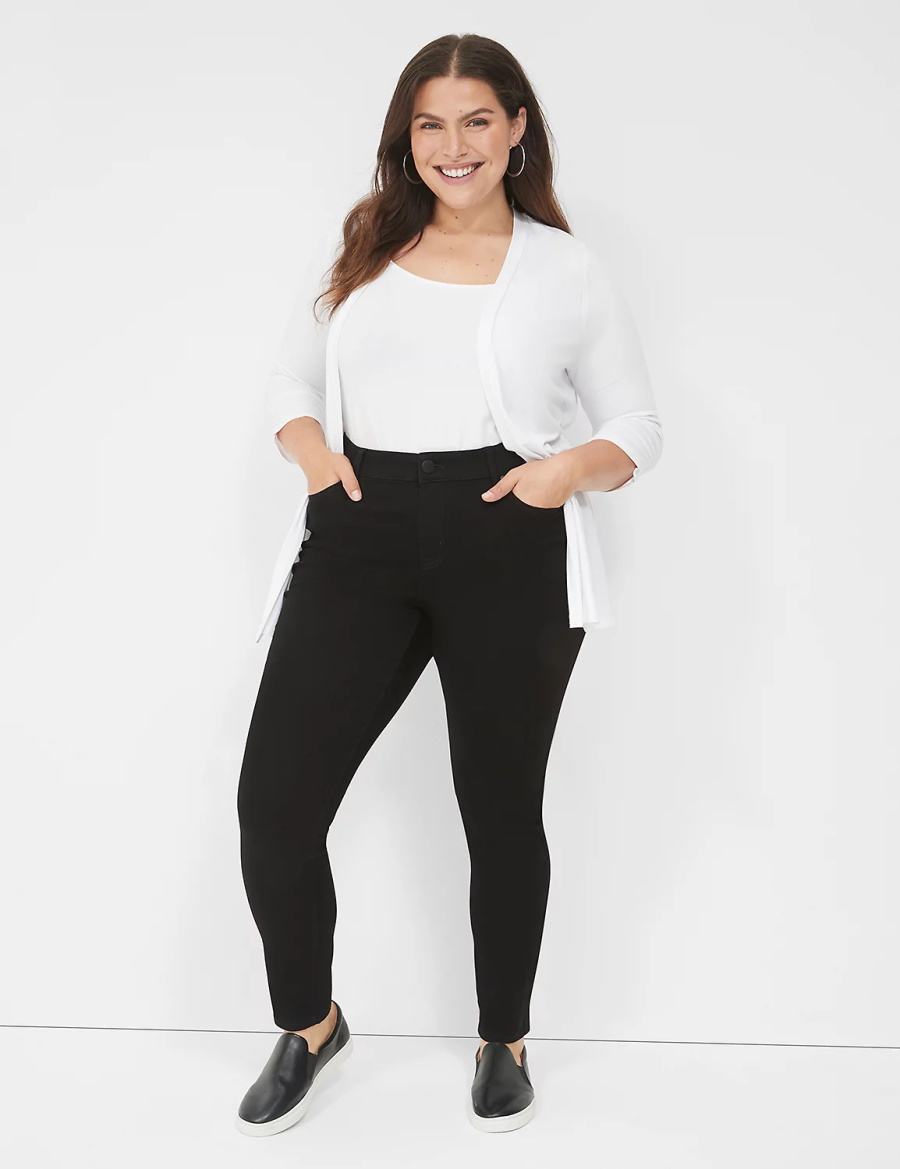 Lane Bryant Signature Fit Sateen Skinny Jeans Donna Nere | HEX6096WS