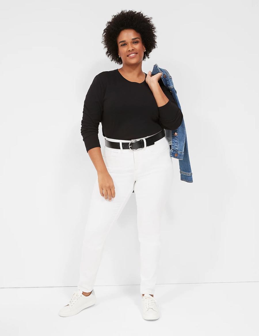 Lane Bryant Signature Fit White Skinny Jeans Donna Bianche | YIQ8883YZ