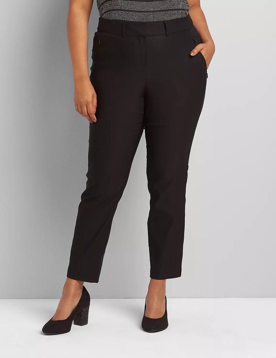 Lane Bryant Slim Ankle 4-Season Pantaloni Donna Nere | LCA6355MD