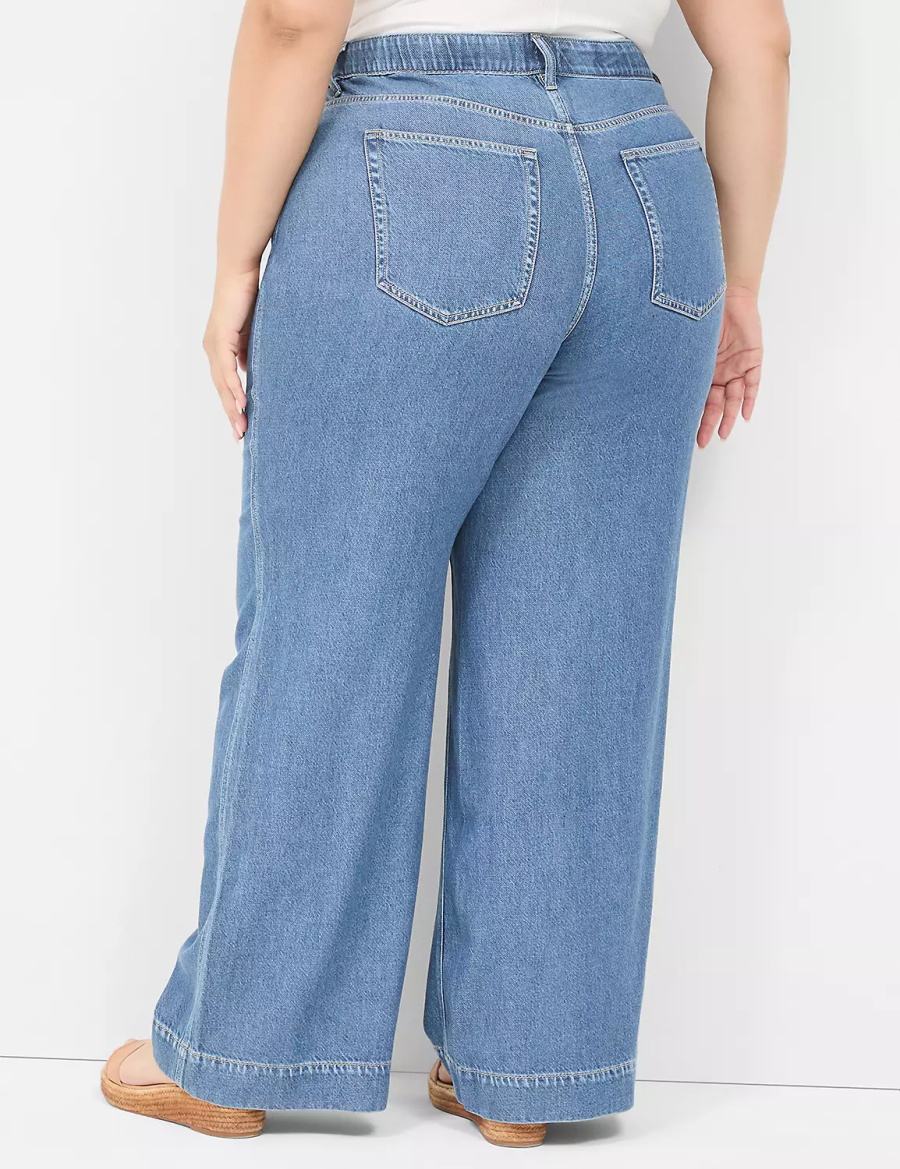 Lane Bryant Slim Wide Leg Jeans Donna Blu | PFG4161TB