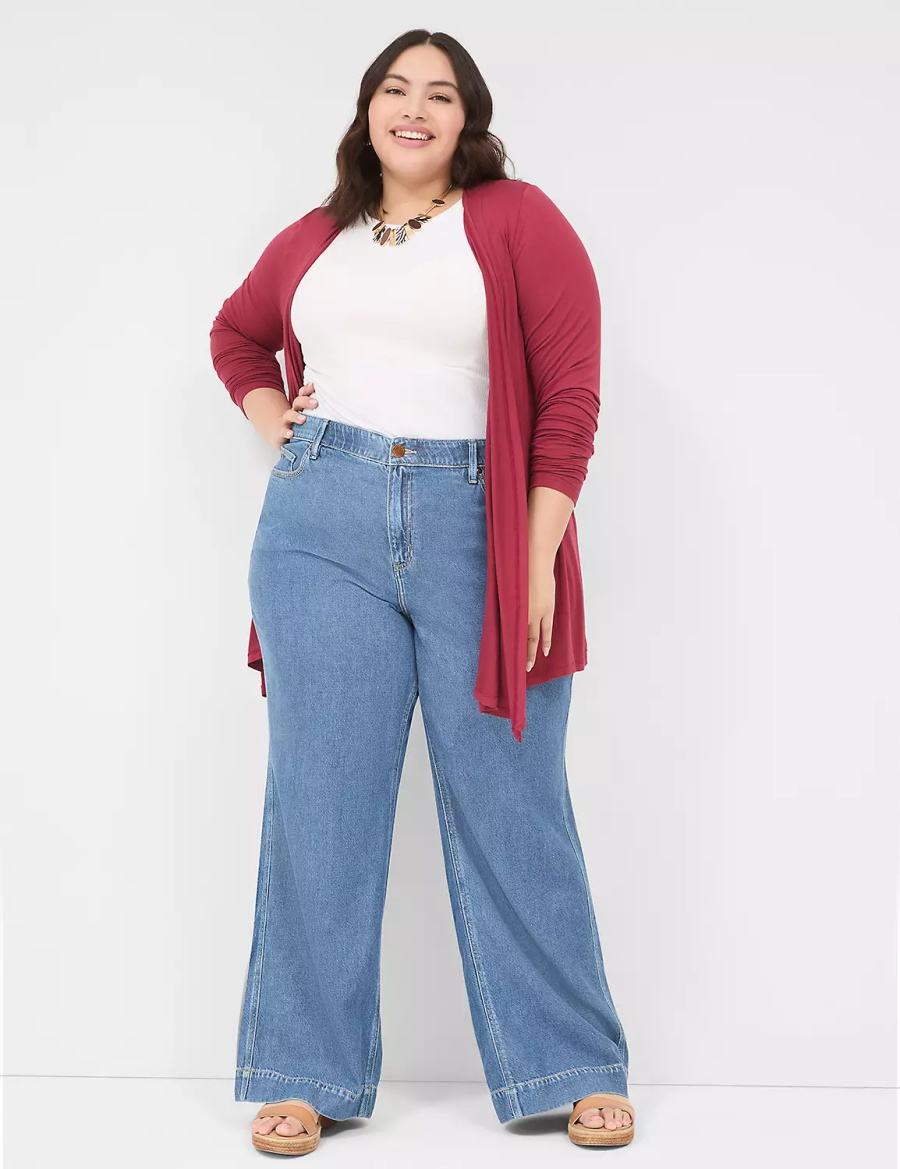 Lane Bryant Slim Wide Leg Jeans Donna Blu | PFG4161TB