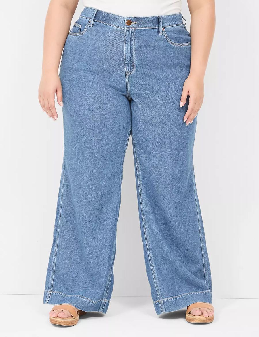 Lane Bryant Slim Wide Leg Jeans Donna Blu | PFG4161TB