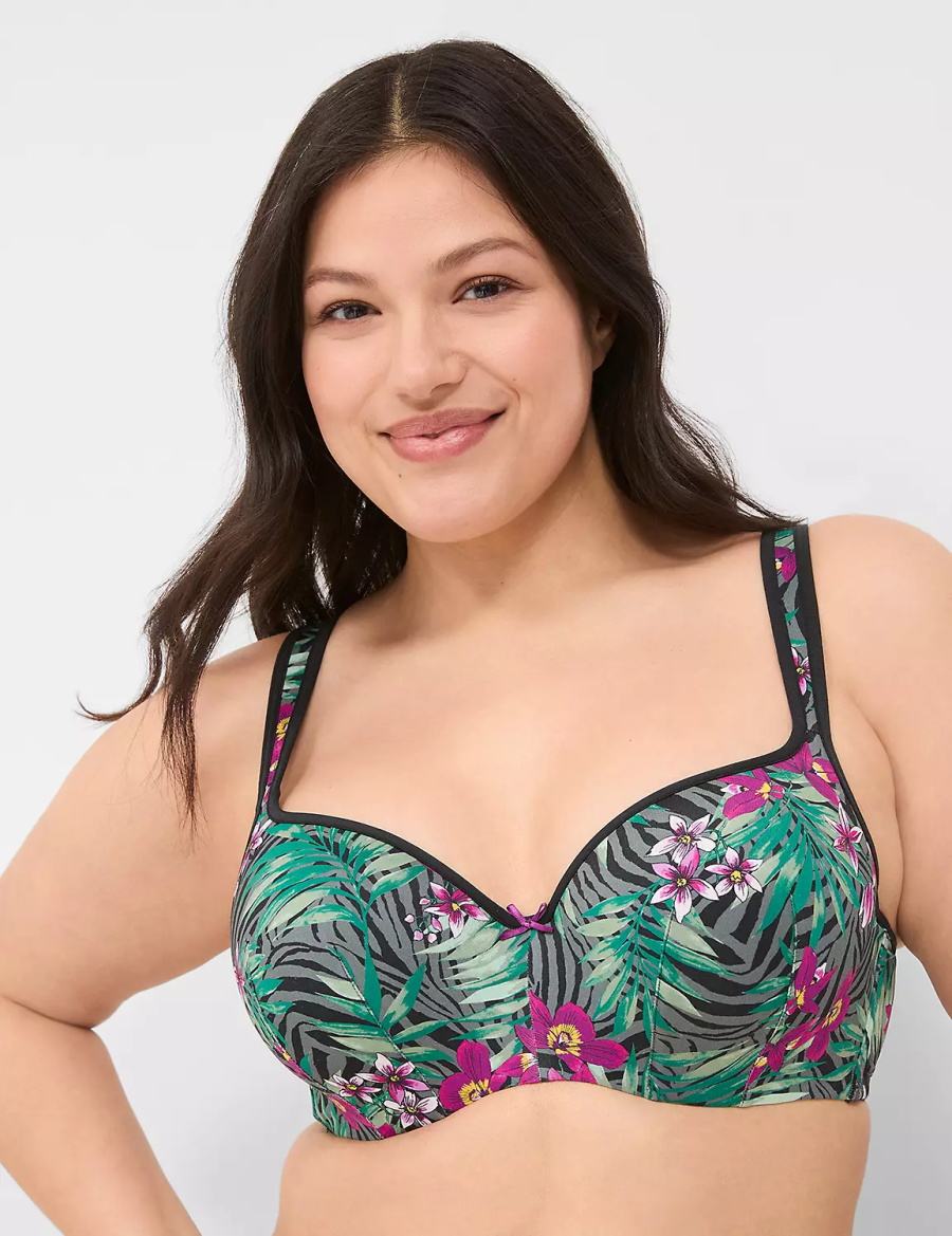 Lane Bryant Smooth Lightly Lined Reggiseno A Balconcino Donna Verdi Colorate | KHM9335YO