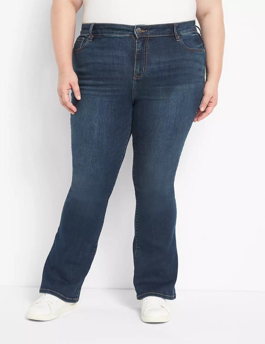 Lane Bryant Straight Fit High-Rise Boot Jeans Donna Blu Scuro | LDR958IA