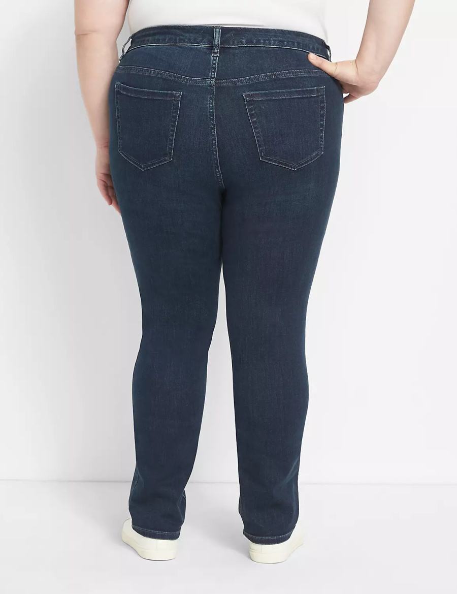 Lane Bryant Straight Fit High-Rise Straight Jeans Donna Blu Scuro | LGO9047MC