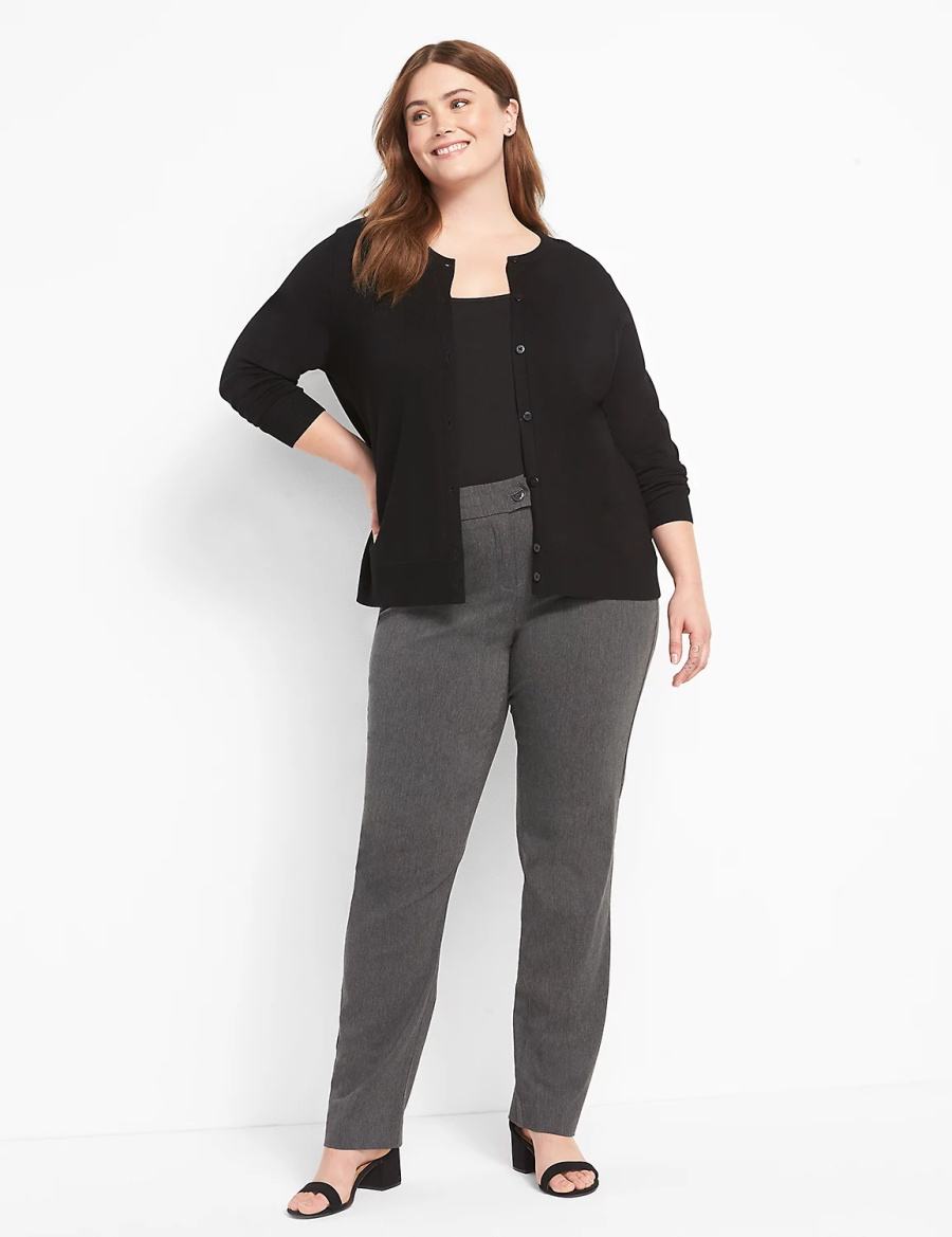 Lane Bryant Straight Leg 4-Season Pantaloni Donna Grigie | XZG3087EH