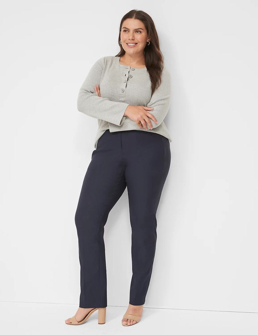 Lane Bryant Straight Leg 4-Season Pantaloni Donna Blu | HSN1442XG