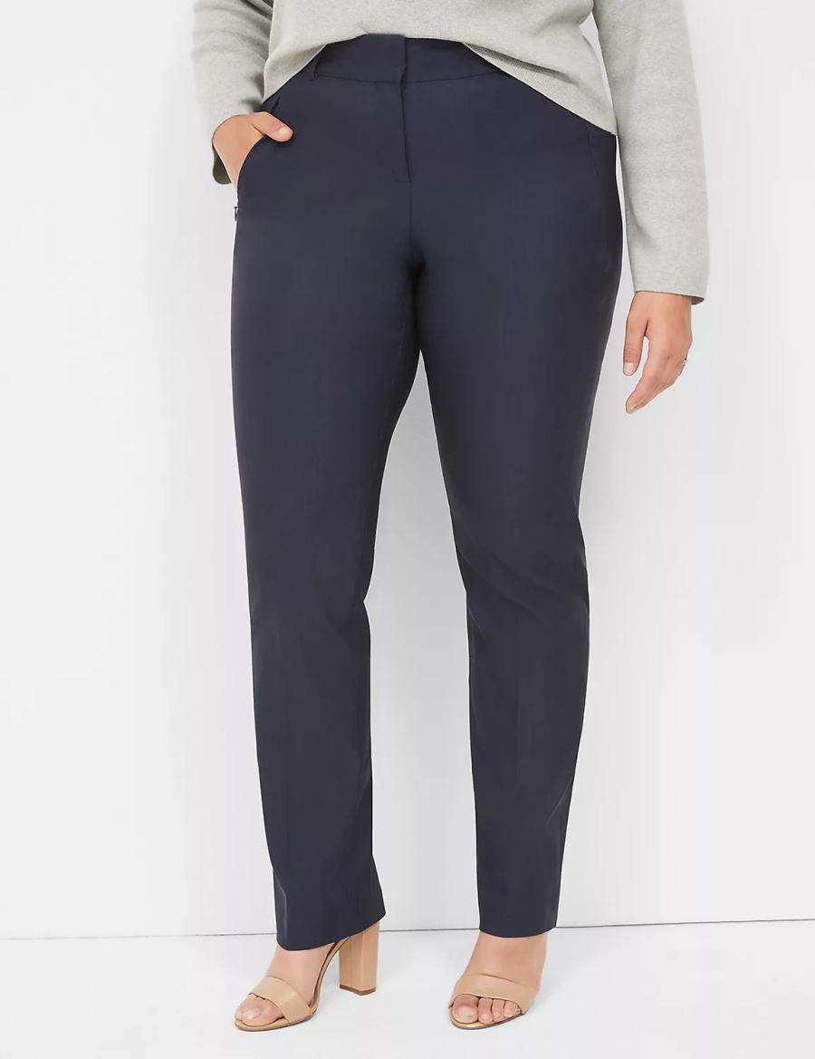 Lane Bryant Straight Leg 4-Season Pantaloni Donna Blu | HSN1442XG