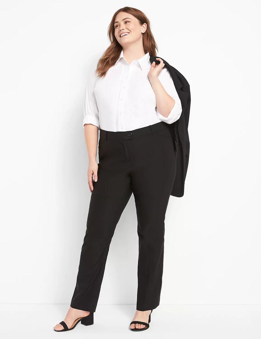 Lane Bryant Straight Leg 4-Season Pantaloni Donna Nere | XMJ2931WO