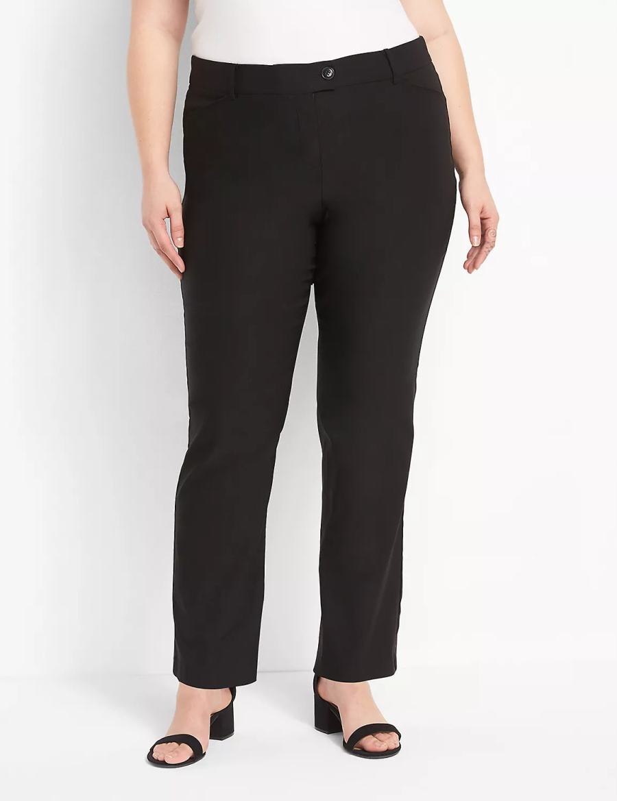 Lane Bryant Straight Leg 4-Season Pantaloni Donna Nere | XMJ2931WO