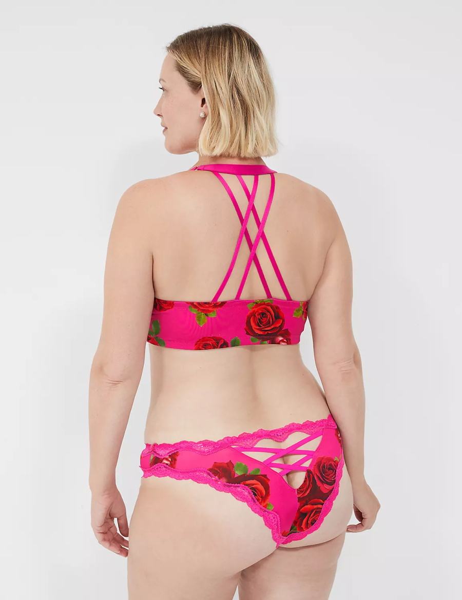 Lane Bryant Strappy-Back Tanga Slip Donna Rosa Fucsia | JNZ2188PW