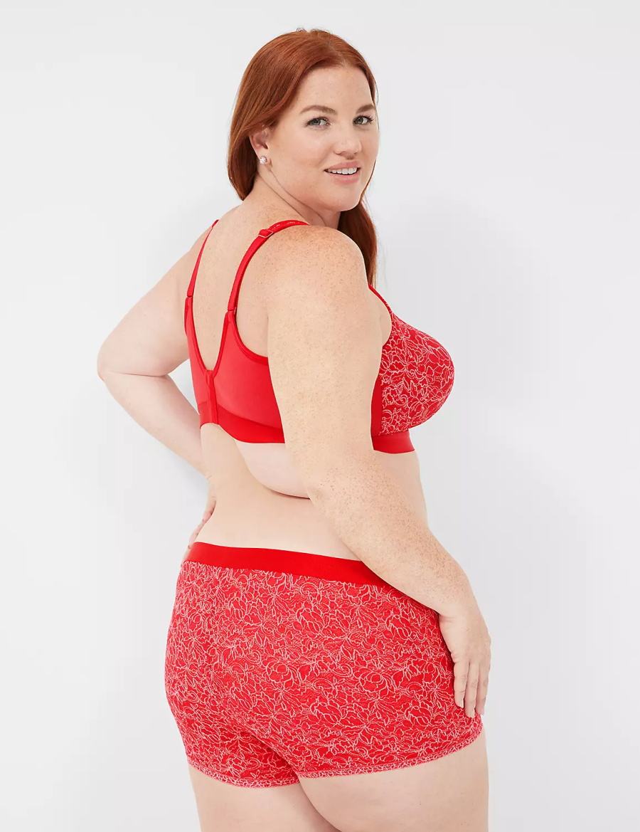 Lane Bryant Stretch Lace Boyfriend Slip Donna Rosse | FGS3358FY