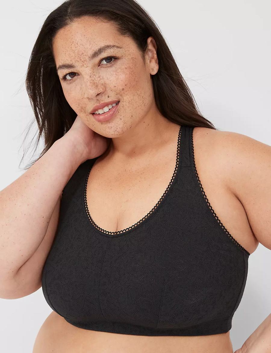 Lane Bryant Stretch Lace Bralette Donna Nere | MYK237FI