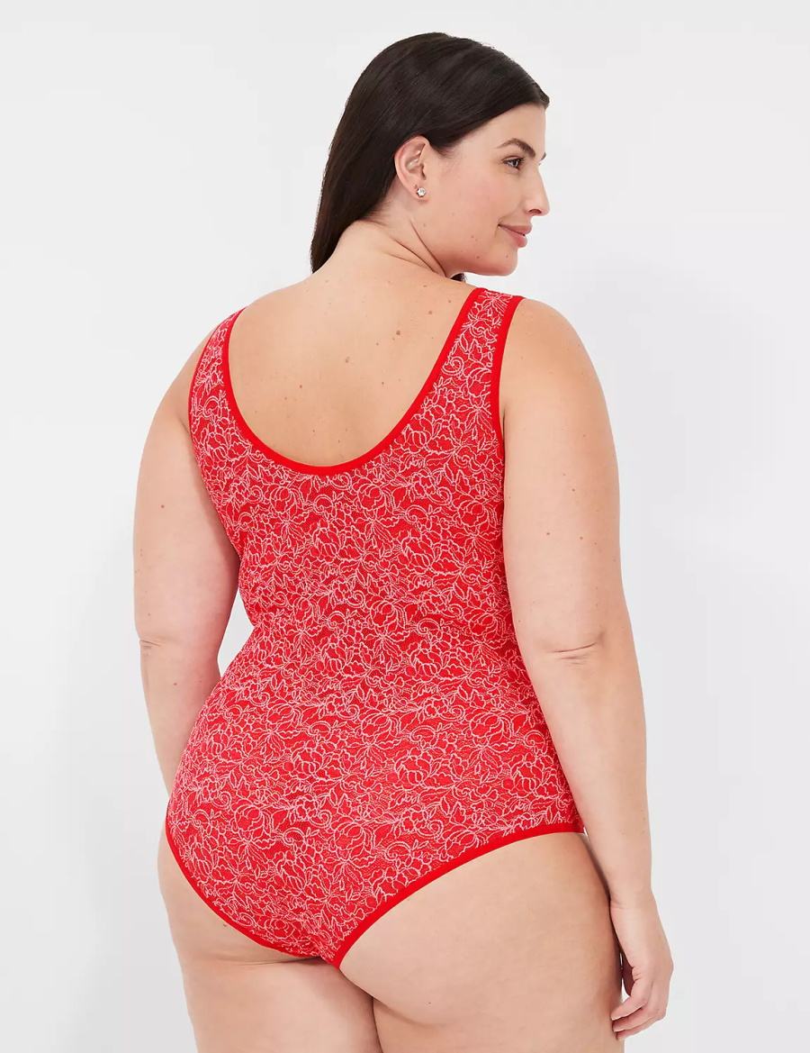 Lane Bryant Stretch Lace Cross-Dyed Body Donna Rosse | CUJ1295WE