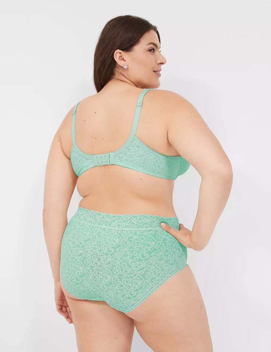 Lane Bryant Stretch Lace High-Leg Slip Donna Verdi Chiaro | YEV4155ZT