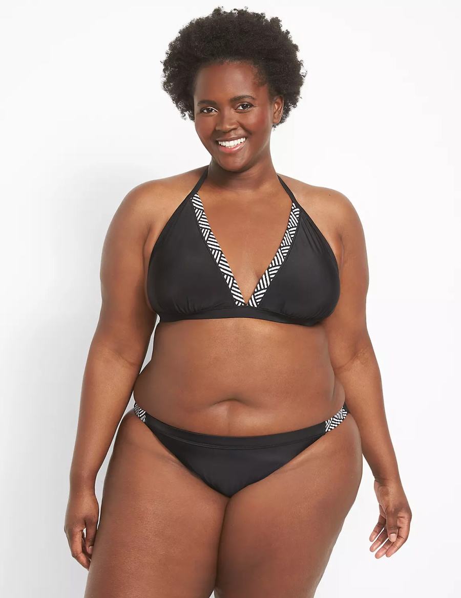 Lane Bryant String Slip Bikini Donna Nere | XQL6471GO