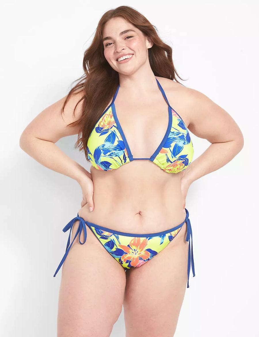 Lane Bryant Swim String Slip Bikini Donna Gialle Colorate | SUB5089DD