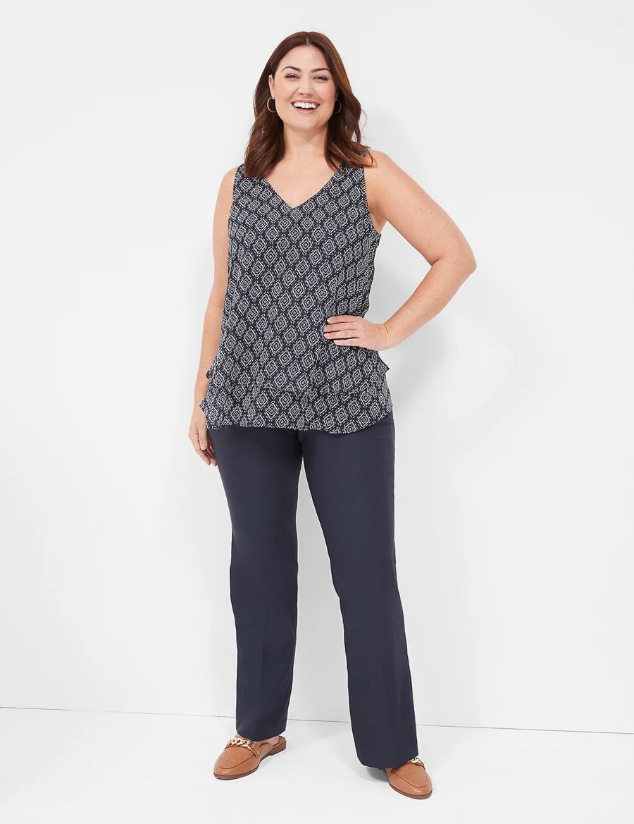 Lane Bryant Swing Double-Layer Chiffon Canotta Donna Blu Marino | CSP3643VS