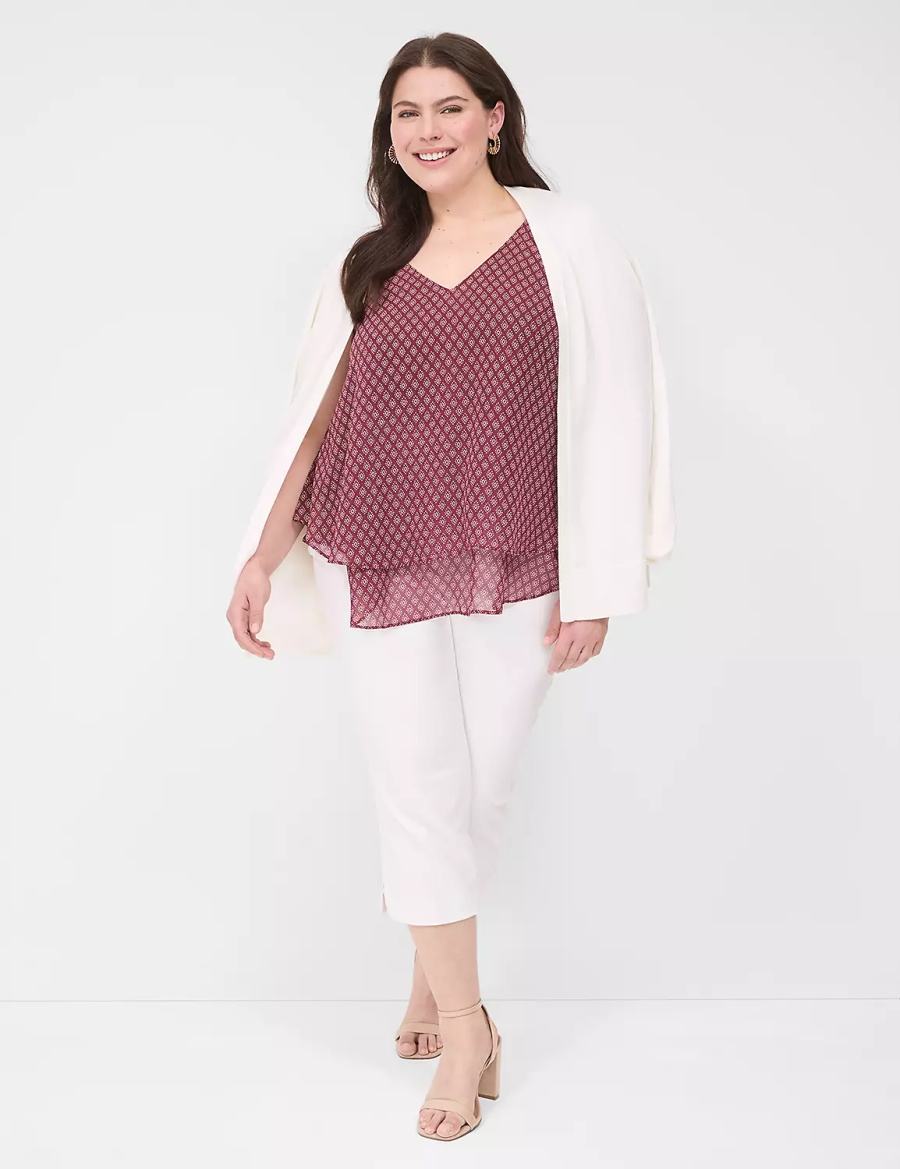 Lane Bryant Swing Double-Layer Chiffon Canotta Donna Bordeaux | BHS9343BB