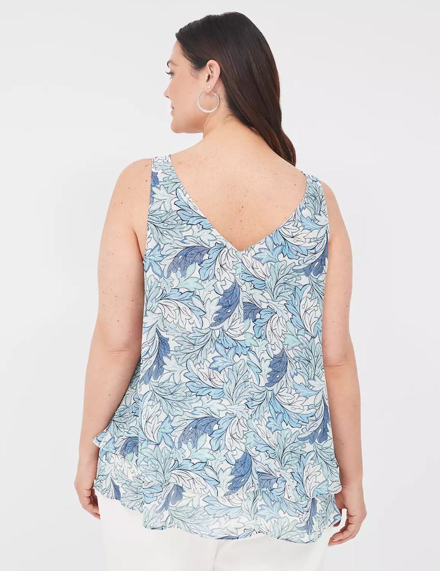 Lane Bryant Swing Double-Layer Chiffon Canotta Donna Blu | RWV4486GB